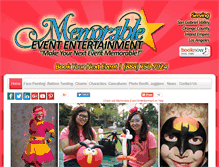 Tablet Screenshot of memorableevententertainment.com